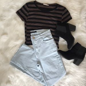 J BRAND dasha high rise jean in winter sky-cropped